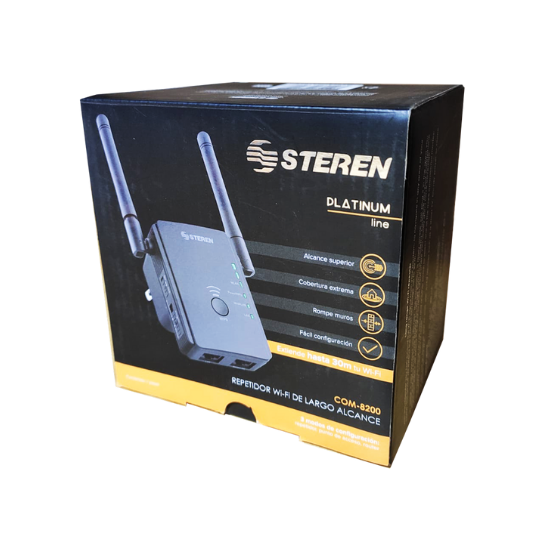 Repetidor Wi-Fi* 2,4 GHz (B/G/N), hasta 25 m.